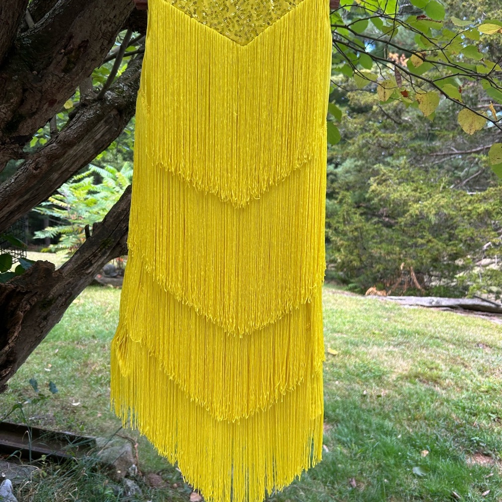 Yellow FLAPPER Fringe (Danco) dress leotard